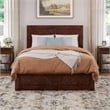 Canyon Full Wood Platform Bed with Matching Footboard & Full Trundle in Walnut