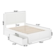 Canyon Full Storage Wood Platform Bed with Matching Footboard in White