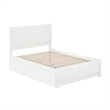 Canyon Full Storage Wood Platform Bed with Matching Footboard in White
