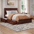 Canyon Full Storage Wood Platform Bed with Matching Footboard in Walnut
