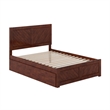 Canyon Full Storage Wood Platform Bed with Matching Footboard in Walnut