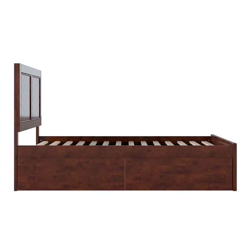 Canyon Full Storage Wood Platform Bed with Matching Footboard in Walnut