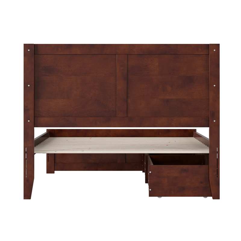 Canyon Full Storage Wood Platform Bed with Matching Footboard in Walnut