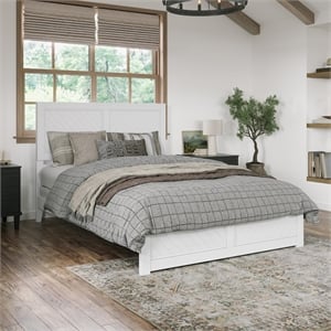 Canyon Queen Foundation Bed Frame with Matching Footboard in White