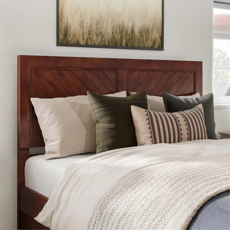 Canyon Queen Foundation Bed Frame with Matching Footboard in Walnut