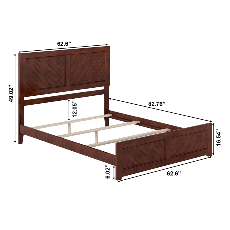 Canyon Queen Foundation Bed Frame with Matching Footboard in Walnut