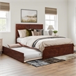 Canyon Queen Wood Platform Bed with Matching Footboard & Trundle in Walnut