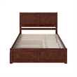 Canyon Queen Wood Platform Bed with Matching Footboard & Trundle in Walnut