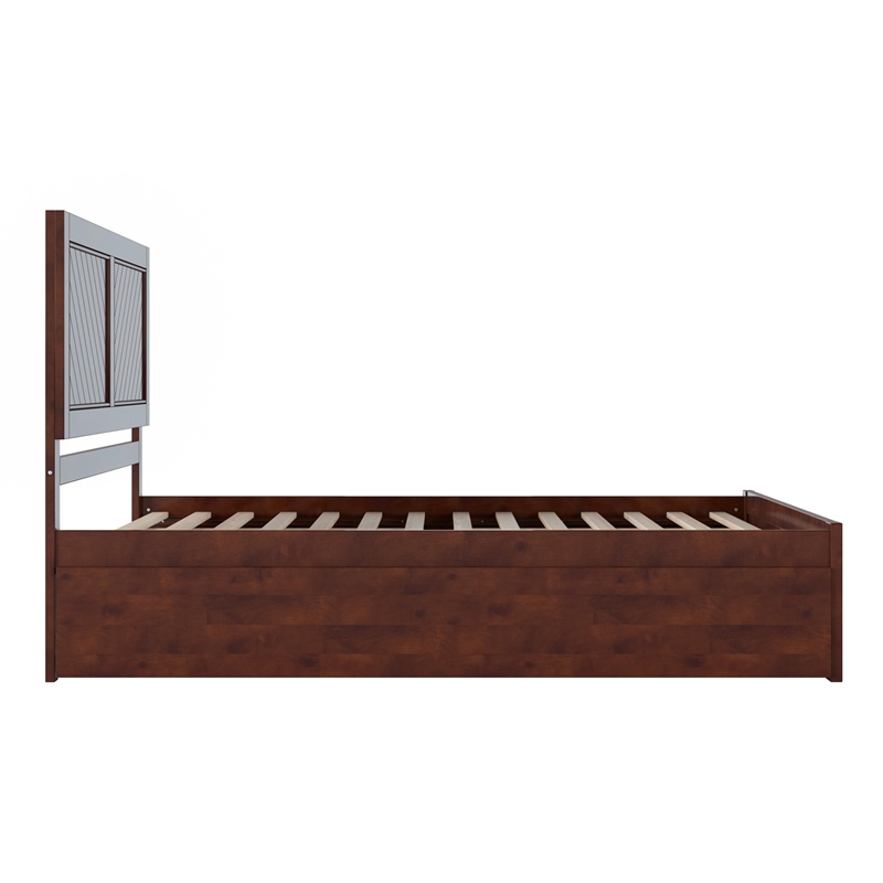 Canyon Queen Wood Platform Bed with Matching Footboard & Trundle in Walnut
