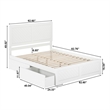 Canyon Queen Storage Wood Platform Bed with Matching Footboard in White