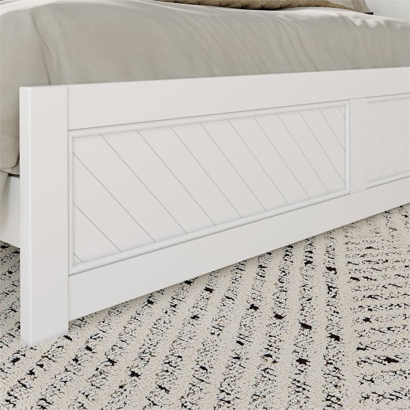Canyon King Foundation Bed Frame with Matching Footboard in White