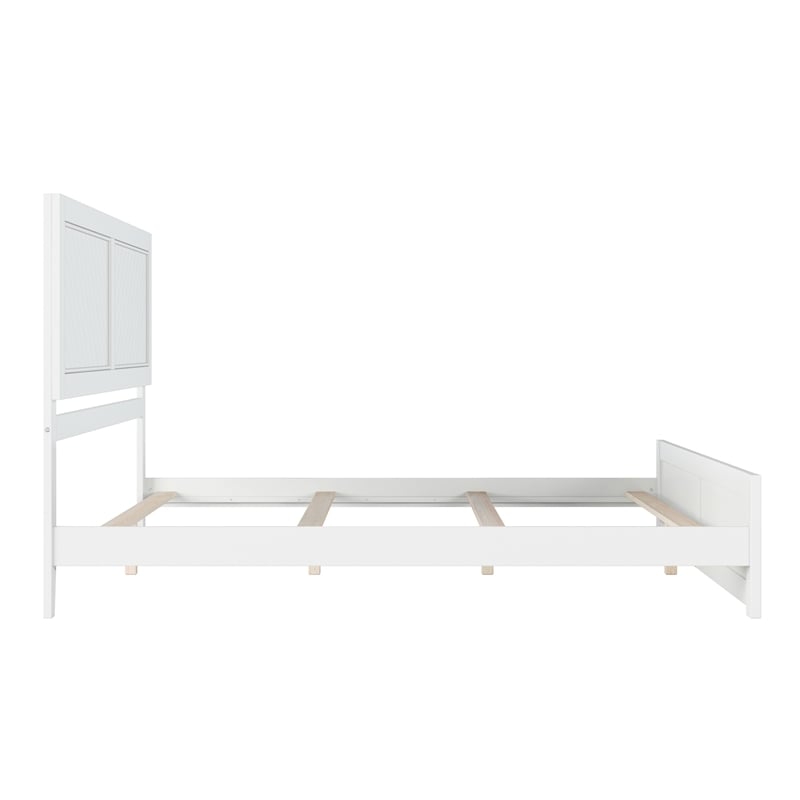 Canyon King Foundation Bed Frame with Matching Footboard in White