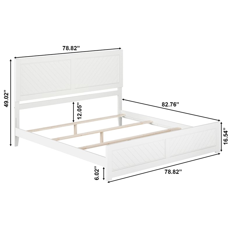 Canyon King Foundation Bed Frame with Matching Footboard in White