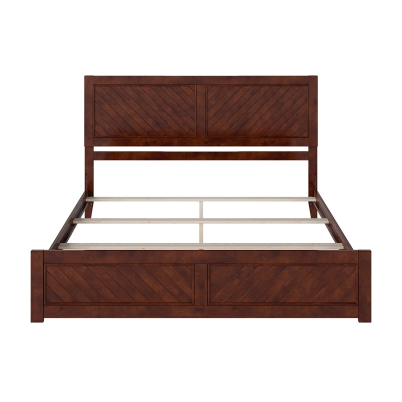Canyon King Foundation Bed Frame with Matching Footboard in Walnut