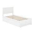 Canyon Twin XL Wood Platform Bed with Matching Footboard & Trundle in White