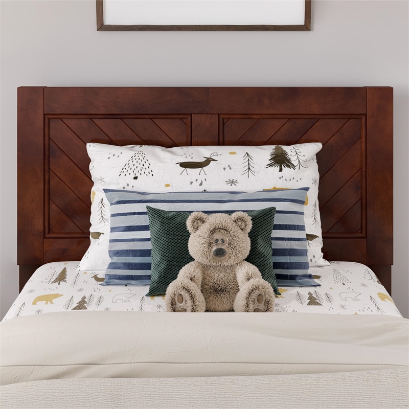 Canyon Twin XL Wood Platform Bed with Matching Footboard & Trundle in Walnut