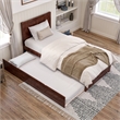Canyon Twin XL Wood Platform Bed with Matching Footboard & Trundle in Walnut