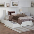 Canyon Twin XL Storage Wood Platform Bed with Matching Footboard in White