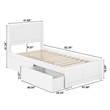 Canyon Twin XL Storage Wood Platform Bed with Matching Footboard in White