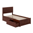 Canyon Twin XL Storage Wood Platform Bed with Matching Footboard in Walnut