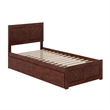 Canyon Twin XL Storage Wood Platform Bed with Matching Footboard in Walnut