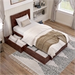 Canyon Twin XL Storage Wood Platform Bed with Matching Footboard in Walnut