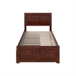 Canyon Twin XL Storage Wood Platform Bed with Matching Footboard in Walnut