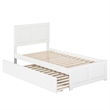 Canyon Twin Wood Platform Bed with Matching Footboard & Twin Trundle in White