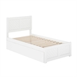Canyon Twin Wood Platform Bed with Matching Footboard & Twin Trundle in White