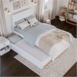 Canyon Twin Wood Platform Bed with Matching Footboard & Twin Trundle in White