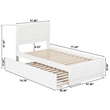 Canyon Twin Wood Platform Bed with Matching Footboard & Twin Trundle in White