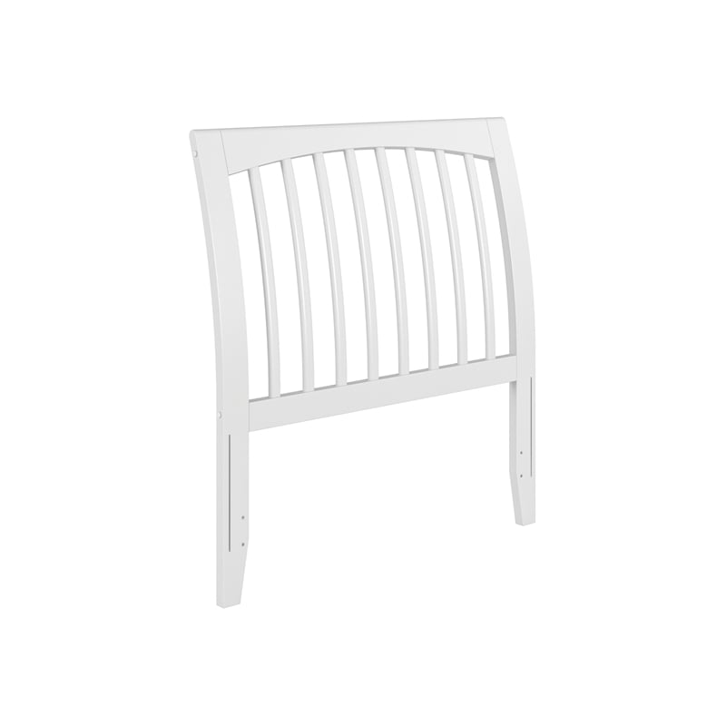 AFI Orleans Twin Sleigh Contemporary Solid Wood Slat Headboard in White