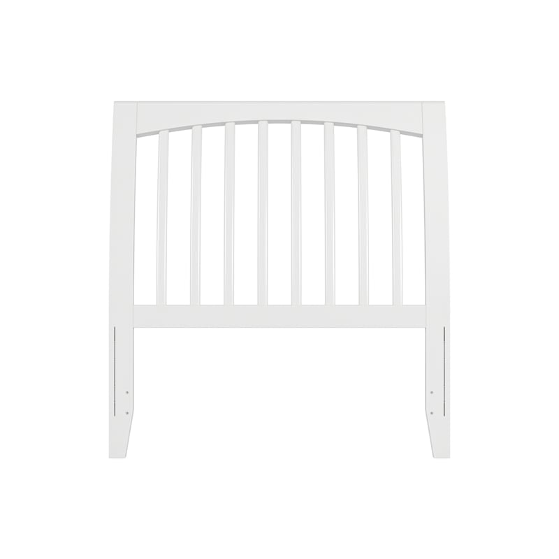 AFI Orleans Twin Sleigh Contemporary Solid Wood Slat Headboard in White