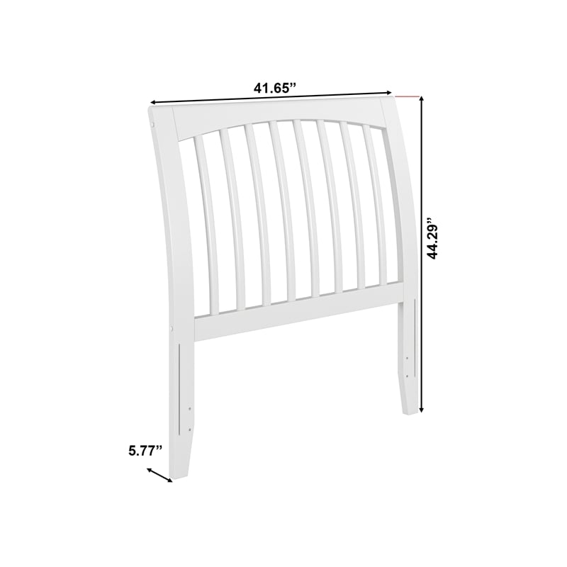 AFI Orleans Twin Sleigh Contemporary Solid Wood Slat Headboard in White