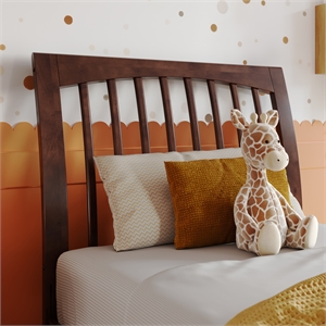 afi orleans twin sleigh contemporary solid wood slat headboard in walnut