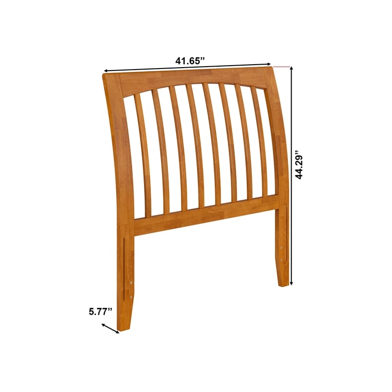 AFI Orleans Twin Sleigh Solid Wood Slat Headboard in Light Toffee