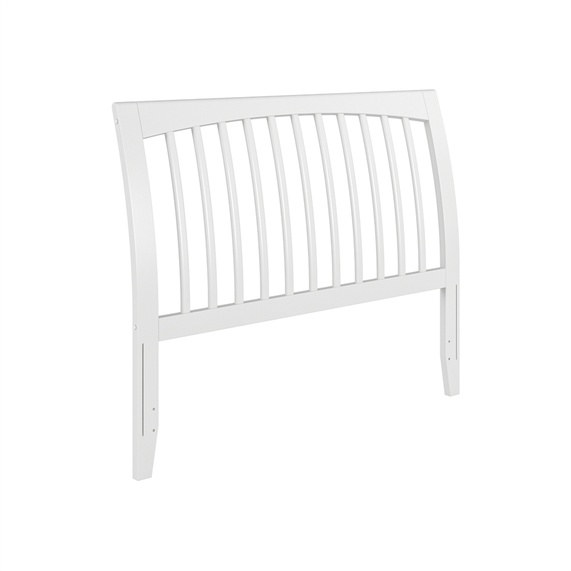 AFI Orleans Full Sleigh Contemporary Solid Wood Slat Headboard in White