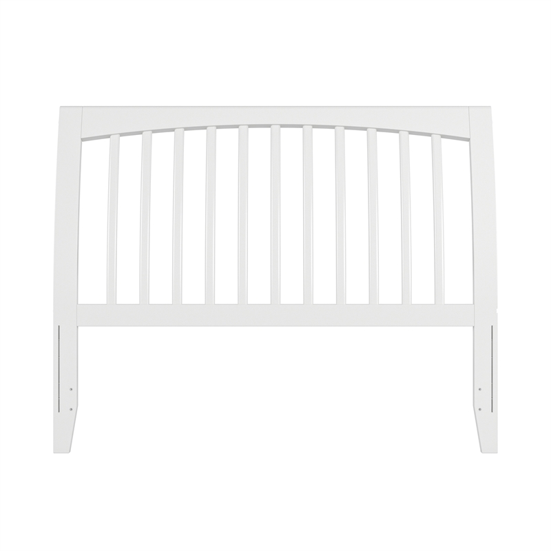 AFI Orleans Full Sleigh Contemporary Solid Wood Slat Headboard in White