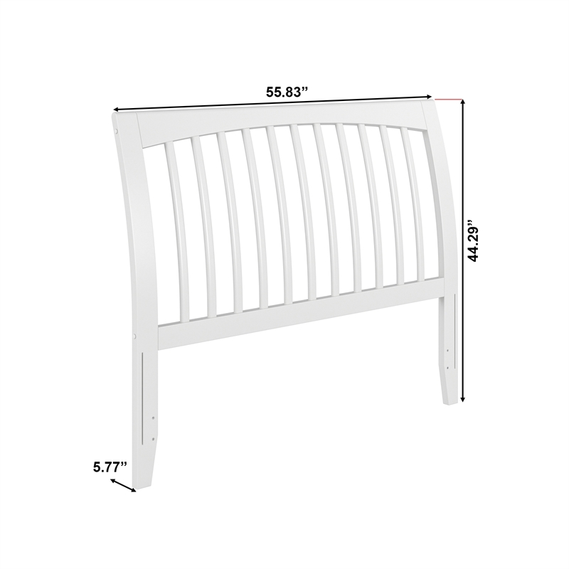 AFI Orleans Full Sleigh Contemporary Solid Wood Slat Headboard in White