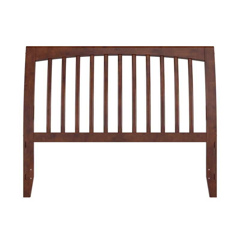 AFI Orleans Full Sleigh Contemporary Solid Wood Slat Headboard in Walnut