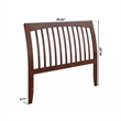 AFI Orleans Full Sleigh Contemporary Solid Wood Slat Headboard in Walnut