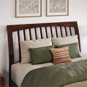 afi orleans full sleigh contemporary solid wood slat headboard in walnut
