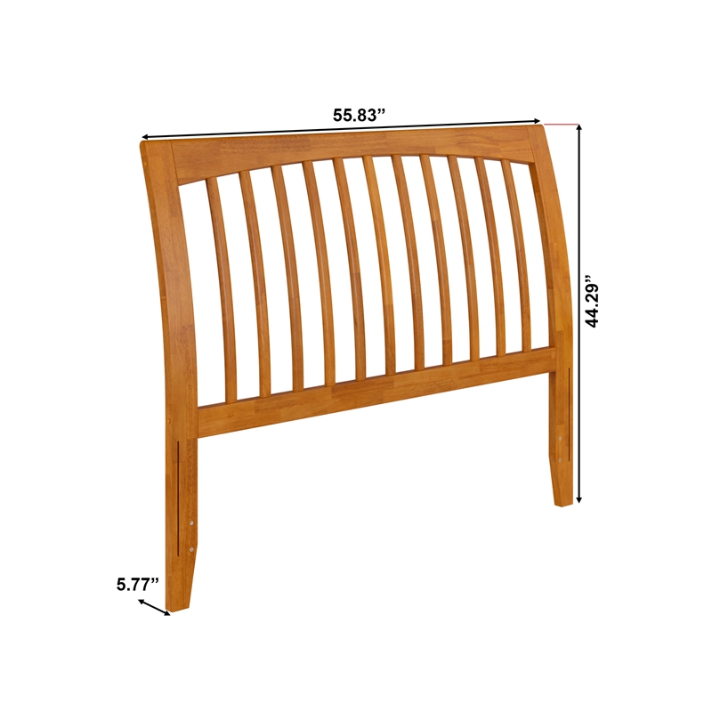 AFI Orleans Full Sleigh Solid Wood Slat Headboard in Light Toffee