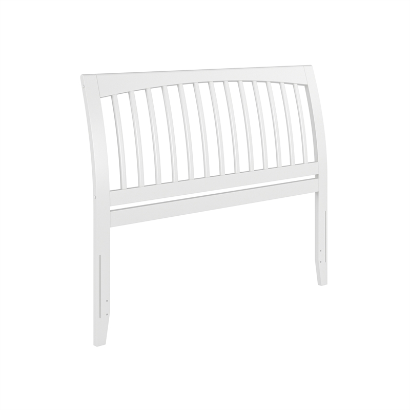 AFI Orleans Queen Sleigh Contemporary Solid Wood Slat Headboard in White
