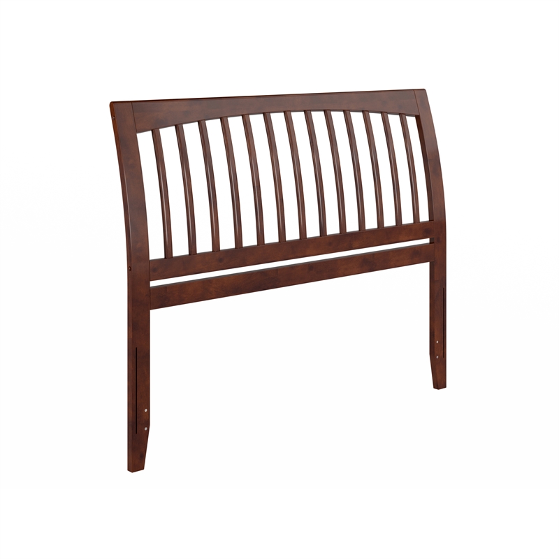 AFI Orleans Queen Sleigh Contemporary Solid Wood Slat Headboard in Walnut