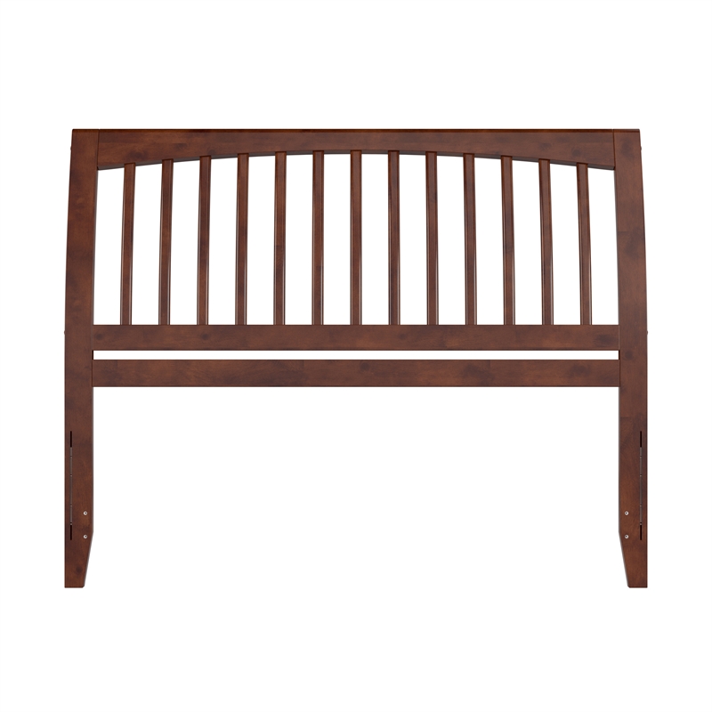 AFI Orleans Queen Sleigh Contemporary Solid Wood Slat Headboard in Walnut