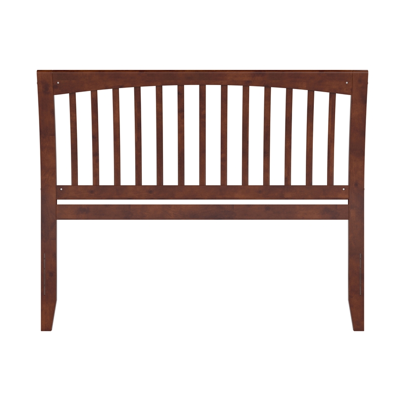 AFI Orleans Queen Sleigh Contemporary Solid Wood Slat Headboard in Walnut