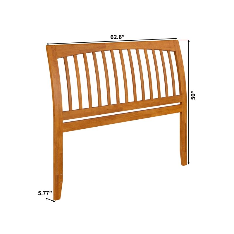 AFI Orleans Queen Sleigh Solid Wood Slat Headboard in Light Toffee