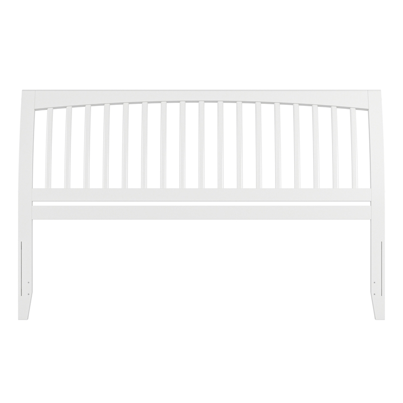 AFI Orleans King Sleigh Contemporary Solid Wood Slat Headboard in White
