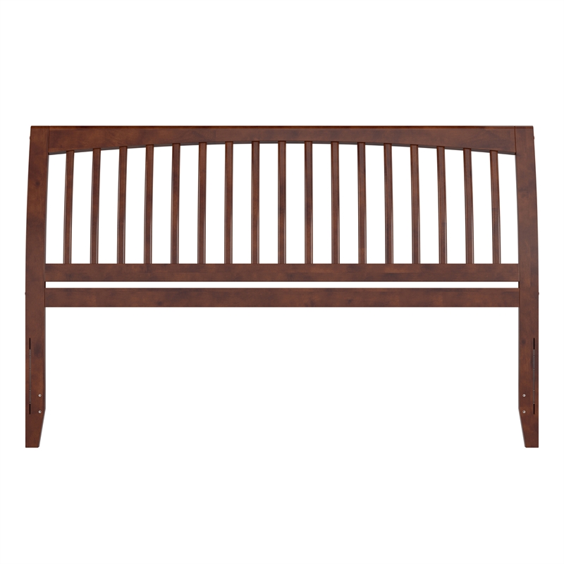 AFI Orleans King Sleigh Contemporary Solid Wood Slat Headboard in Walnut